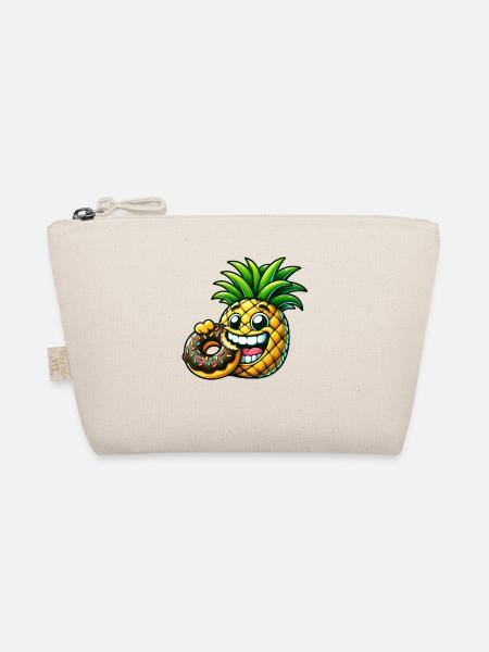 Drôle Ananas Donut Dessin Animé Fruité Sucré Desig - Trousse biologique - nature - Devant