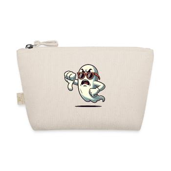Cool Ghost Gives Thumbs Down Funny Halloween - Organic Pouch - nature - Front