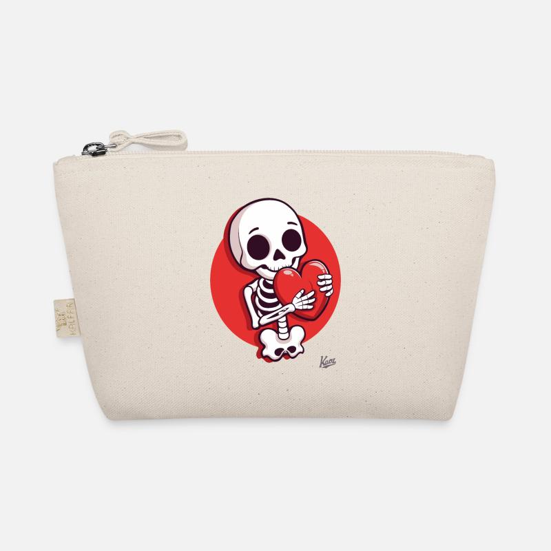 Squelette doux et heureux avec un cœur pour l’amour Trousse biologique