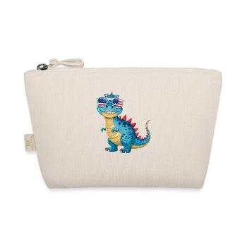 Dinosaurier-Sonnenbrille amerikanischer Flagge - Bio-Täschchen - Natur - Vorne