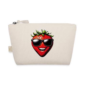 Strawberry with Sunglasses - Organic Pouch - nature - Front