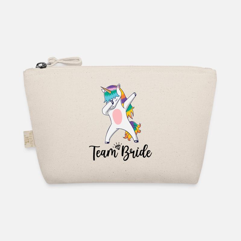 Team Braut Braut Zukunft Junggesellenabschied Geschenk Mädchen Einhorn - Bio-Täschchen - Natur