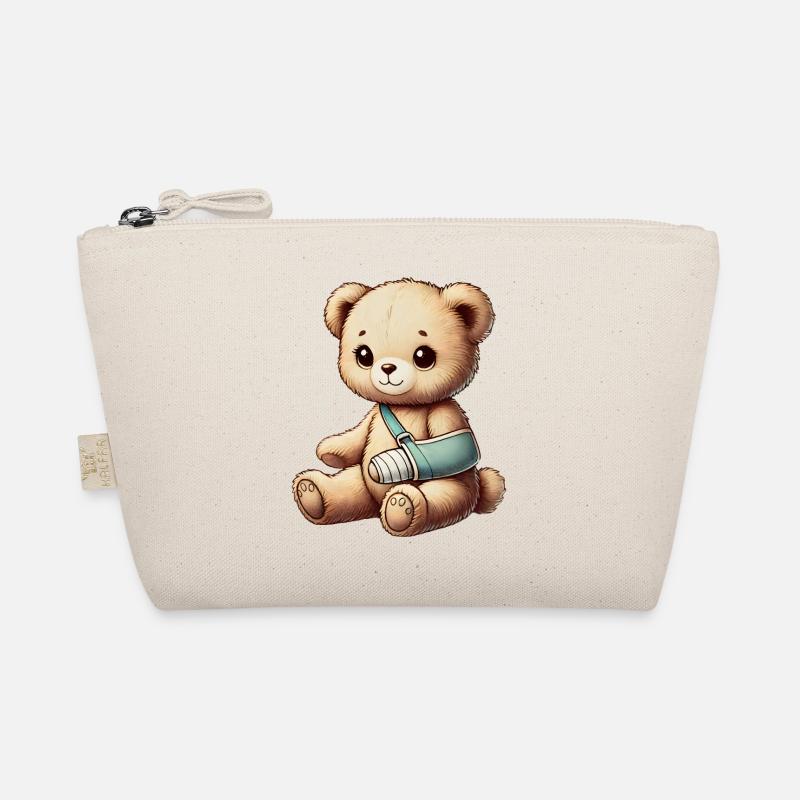 Teddy bringt Trost - Kuscheltier mit Gipsarm Bio-Täschchen