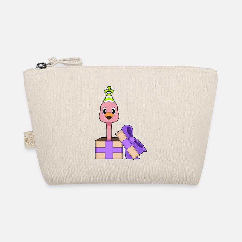 Flamingo Birthday Party Hat Organic Pouch