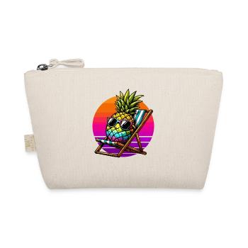 Holiday Pineapple Deck Chair Sunset Funny - Organic Pouch - nature - Front