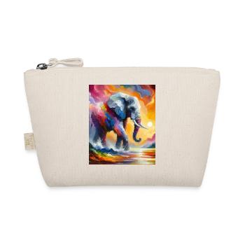 Lebendiger Elefant Splash Bunte Sonnenaufgangsfantasie - Bio-Täschchen - Natur - Vorne