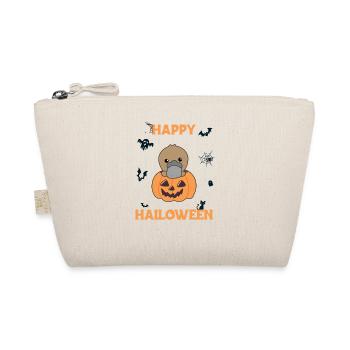 Schnabeltier in Kürbis süße Tiere Happy Halloween - Bio-Täschchen - Natur - Vorne