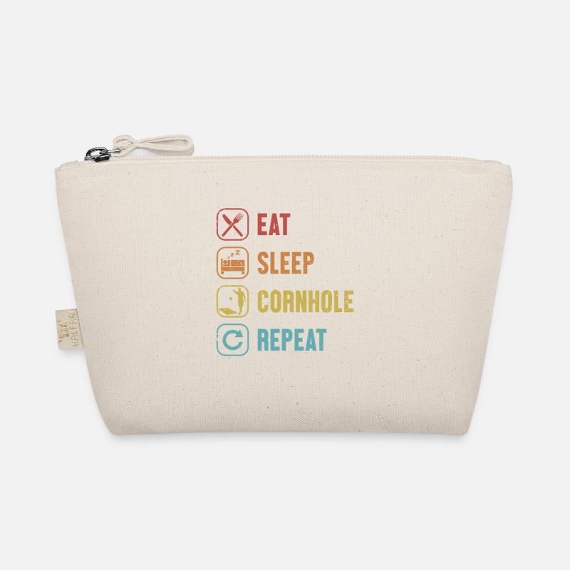 Manger dormir Cornhole répéter jeu planches Pouf Trousse biologique