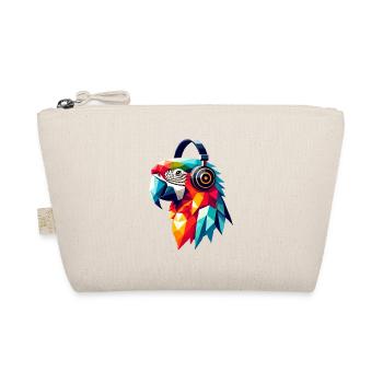 Polygone Perroquet avec casque Coloré Musique Amour - Trousse biologique - nature - Devant