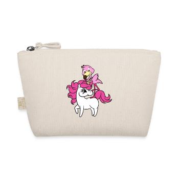 Flamingo Riding Licorne T-Shirt Rose Flamingo Pun - Trousse biologique - nature - Devant