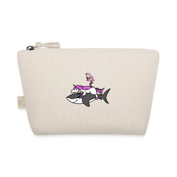 flamant rose chevauchant licorne équitation requin graphique drôle - Trousse biologique - nature - Devant