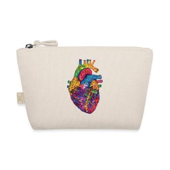 Anatomisches Herz Kunst Bunt - Bio-Täschchen - Natur - Vorne