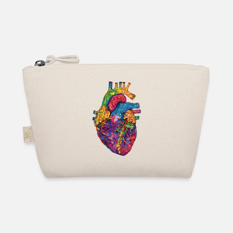 Anatomisches Herz Kunst Bunt Bio-Täschchen