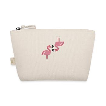 Flamant rose têtes à l’envers mignon oiseau rose amoureux - Trousse biologique - nature - Devant