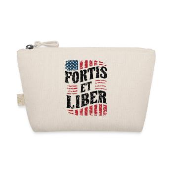 American Flag Fortis et Liber Patriotic Freedom - Organic Pouch - nature - Front