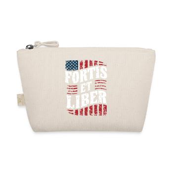 American Flag Fortis et Liber Patriotic Freedom - Organic Pouch - nature - Front