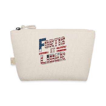 Amerikanische Flagge Fortis et Liber Patriotische Phrase - Bio-Täschchen - Natur - Vorne