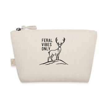 Feral Vibes Only Deer Wild Nature Adventure Black - Organic Pouch - nature - Front