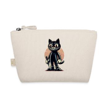 Gruselige Katze Psycho Haustier Halloween Deko - Bio-Täschchen - Natur - Vorne