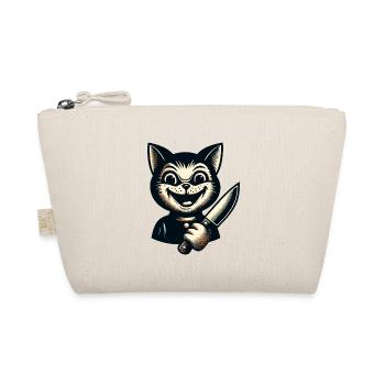 Gruselige Katze Psycho Haustier Halloween Kostüm - Bio-Täschchen - Natur - Vorne