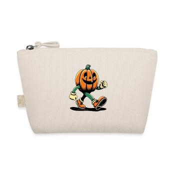 Retro Cartoon Pumpkin Vintage Halloween Style - Organic Pouch - nature - Front