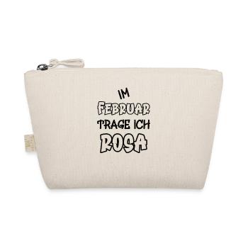 In February I wear pink saying color pink - Organic Pouch - nature - Front