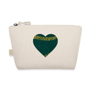 Vintage Baseball Heart - Organic Pouch - nature - Front