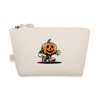 Retro Cartoon Pumpkin Vintage Halloween Style - Organic Pouch - nature - Front