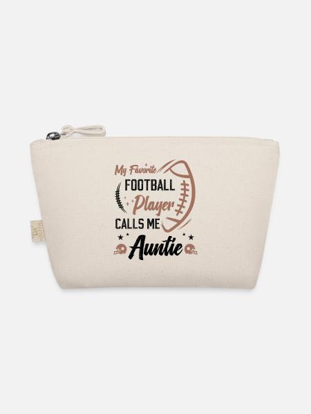 My Favorite Football Player Calls Me Auntie - Organic Pouch - nature