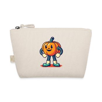 Retro Cartoon Pumpkin Vintage Halloween Style - Organic Pouch - nature - Front