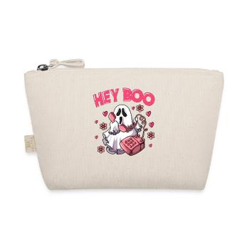 Ghost Pun Ghost Says Hey Boo Halloween - Organic Pouch - nature - Front