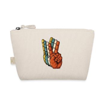 Frieden Retro Peace Zeichen Hände Weltfrieden - Bio-Täschchen - Natur - Vorne