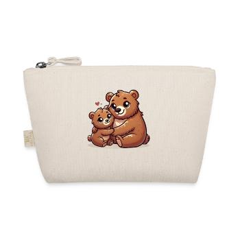 Loving Bear Parent with Child - Organic Pouch - nature - Front