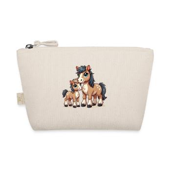 Loving Horse Parent with Child - Organic Pouch - nature - Front