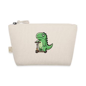 Funny dino T-rex on scooter for kids funny k - Organic Pouch - nature - Front