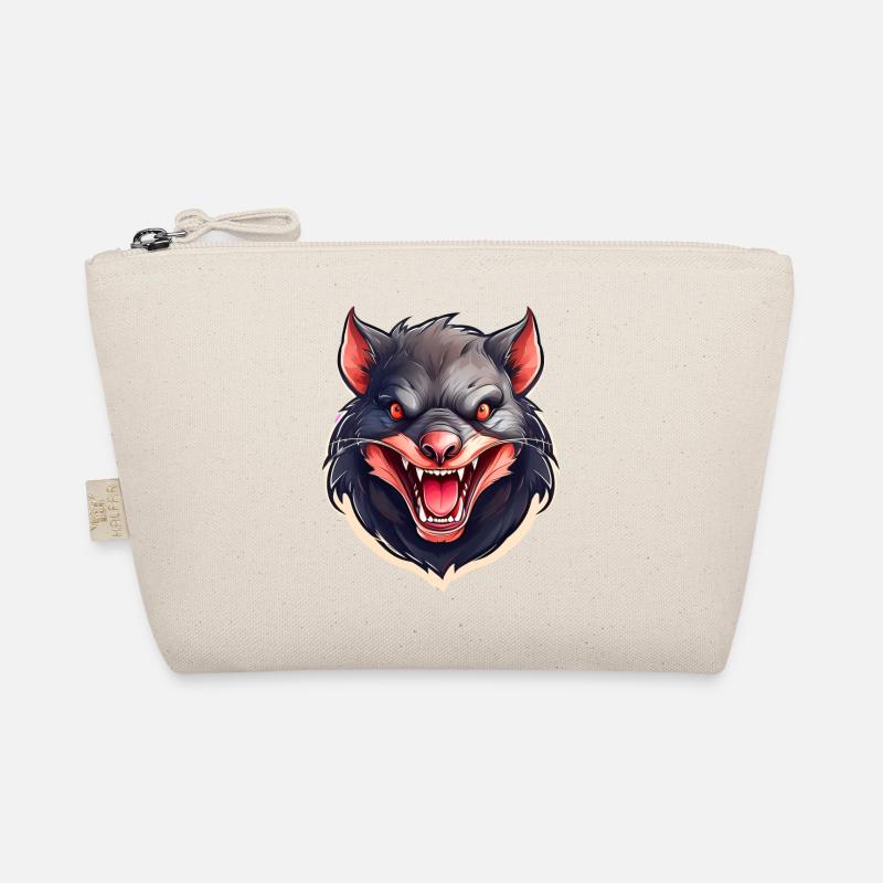 Wild angry animal Tasmanian devil mascot Organic Pouch