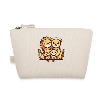 Lion Family Mother And Father With Two Children - Organic Pouch - nature - Front