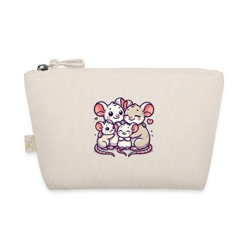 Mouse Family Mother And Father With Two Children - Organic Pouch - nature - Front