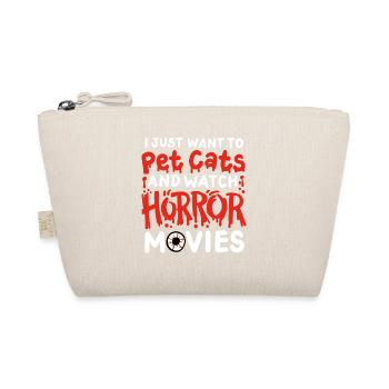 Horrorfilm und Katze - Bio-Täschchen - Natur - Vorne
