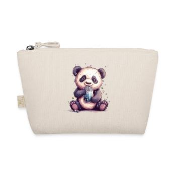 Niedlicher Panda mit Tee - Bio-Täschchen - Natur - Vorne