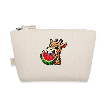 Giraffe cool Sommer Melone Wassermelone Comic - Bio-Täschchen - Natur - Vorne