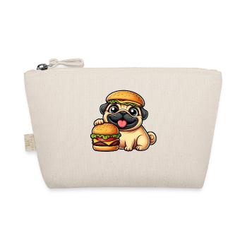 Carlin fantaisiste avec chapeau Cheeseburger Chien de restauration rapide - Trousse biologique - nature - Devant