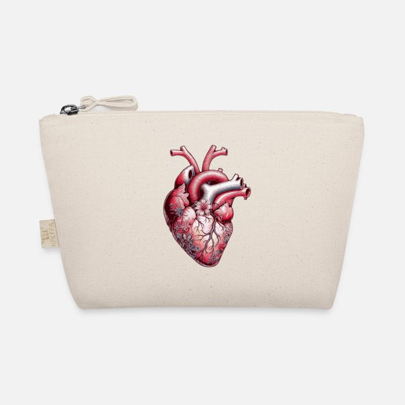 Anatomisches Herz Blumen Bio-Täschchen