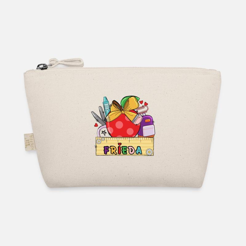 Personalized school bag with name Frieda Organic Pouch