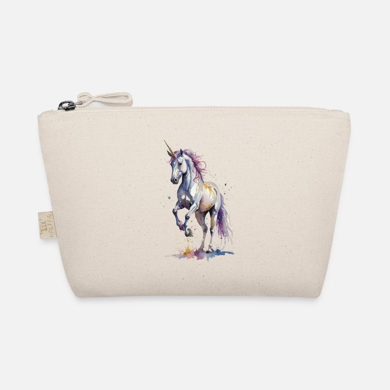 Mythisches Gebrüll - Einhorn Aquarell - Bio-Täschchen - Natur