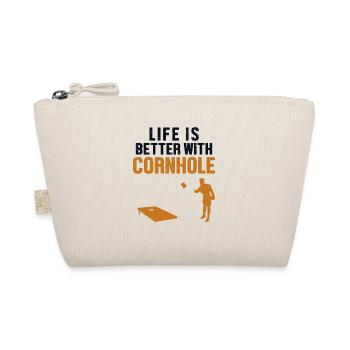 La vie est meilleure avec Cornhole Game Boards Bean Bag - Trousse biologique - nature - Devant