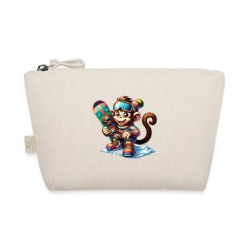 Singe snowboarder mignon - Trousse biologique - nature - Devant