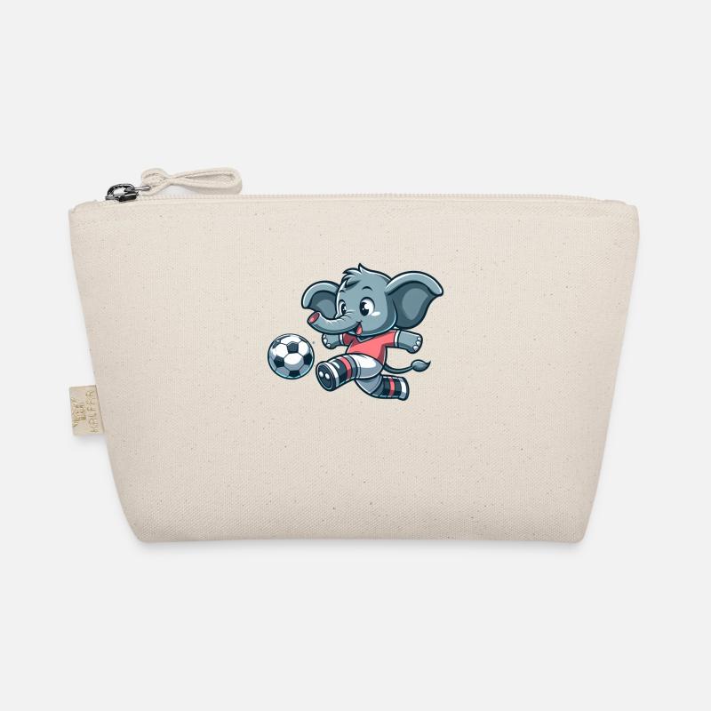 Cute Soccer Player Elephant Bio-Täschchen