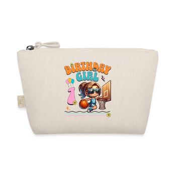 basket-ball 1er anniversaire fille basketteur - Trousse biologique - nature - Devant
