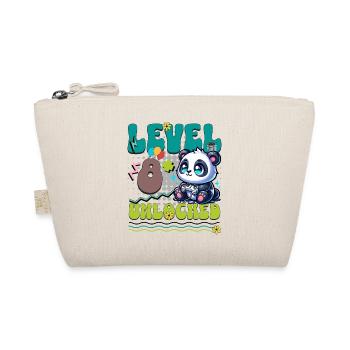 8th Birthday Level Unlocked Gaming Panda - Organic Pouch - nature - Front